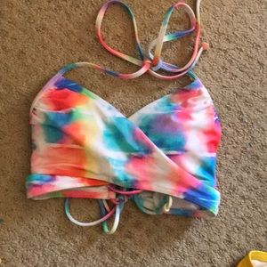 NEVER WORN. TYE DYE WRAP BIKINI TOP